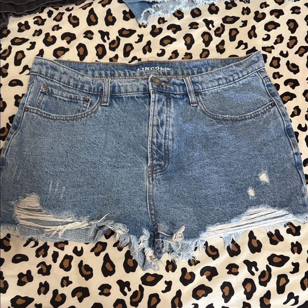 Incon Blue Distressed Jean Shorts for Women